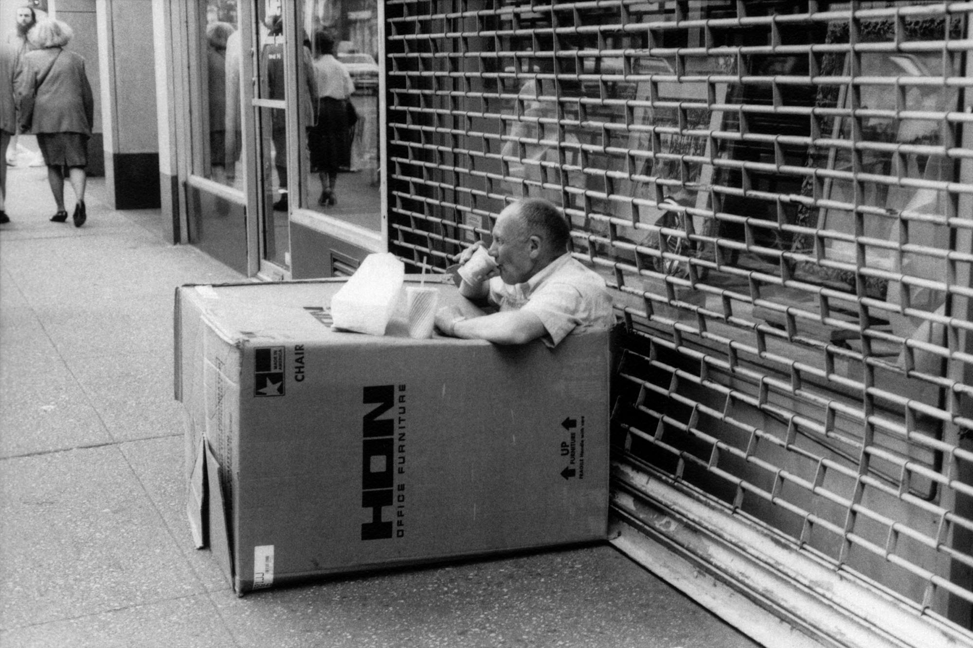 Man in Box, New York 1991