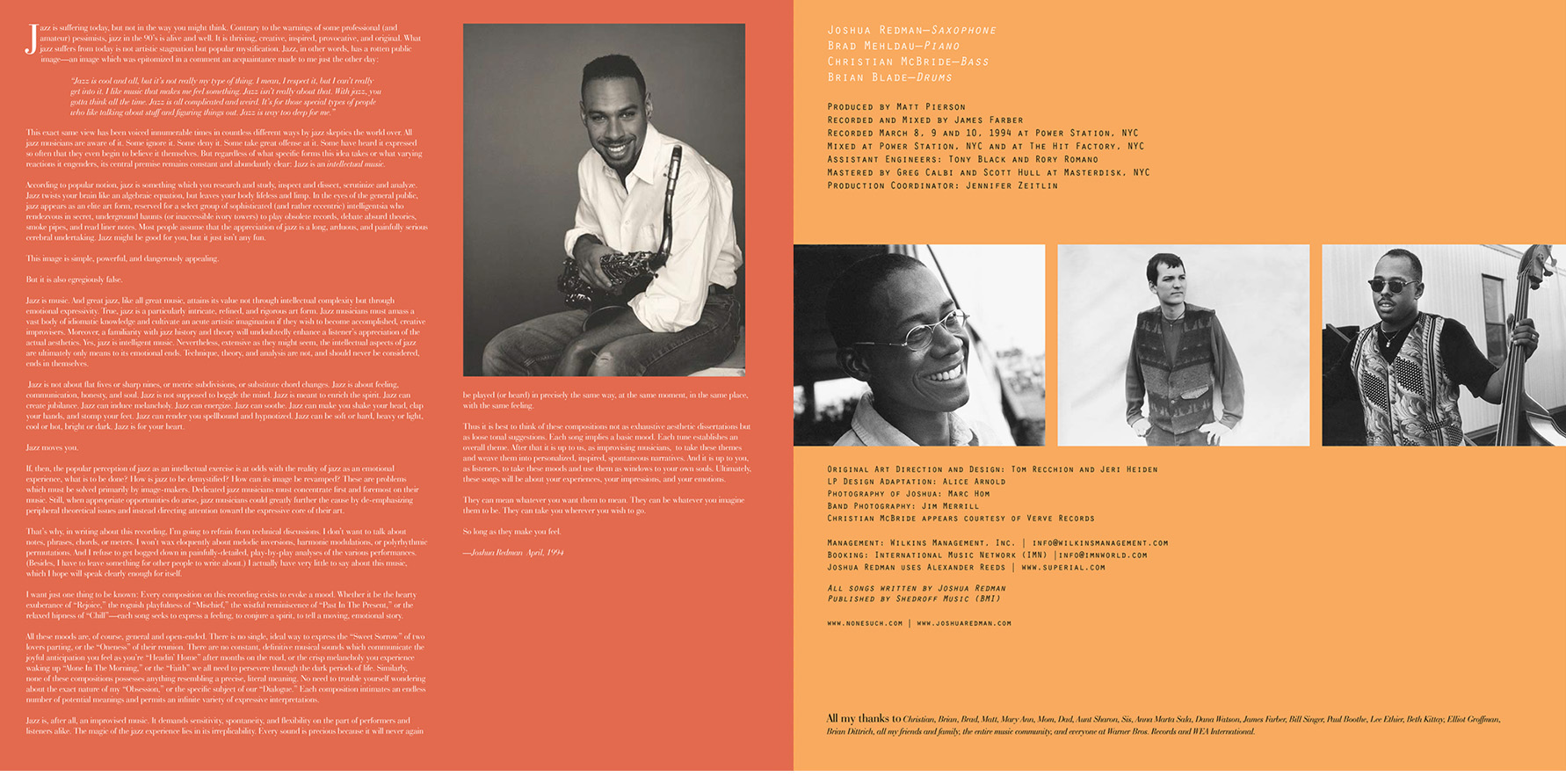 Josh Redman, LP design